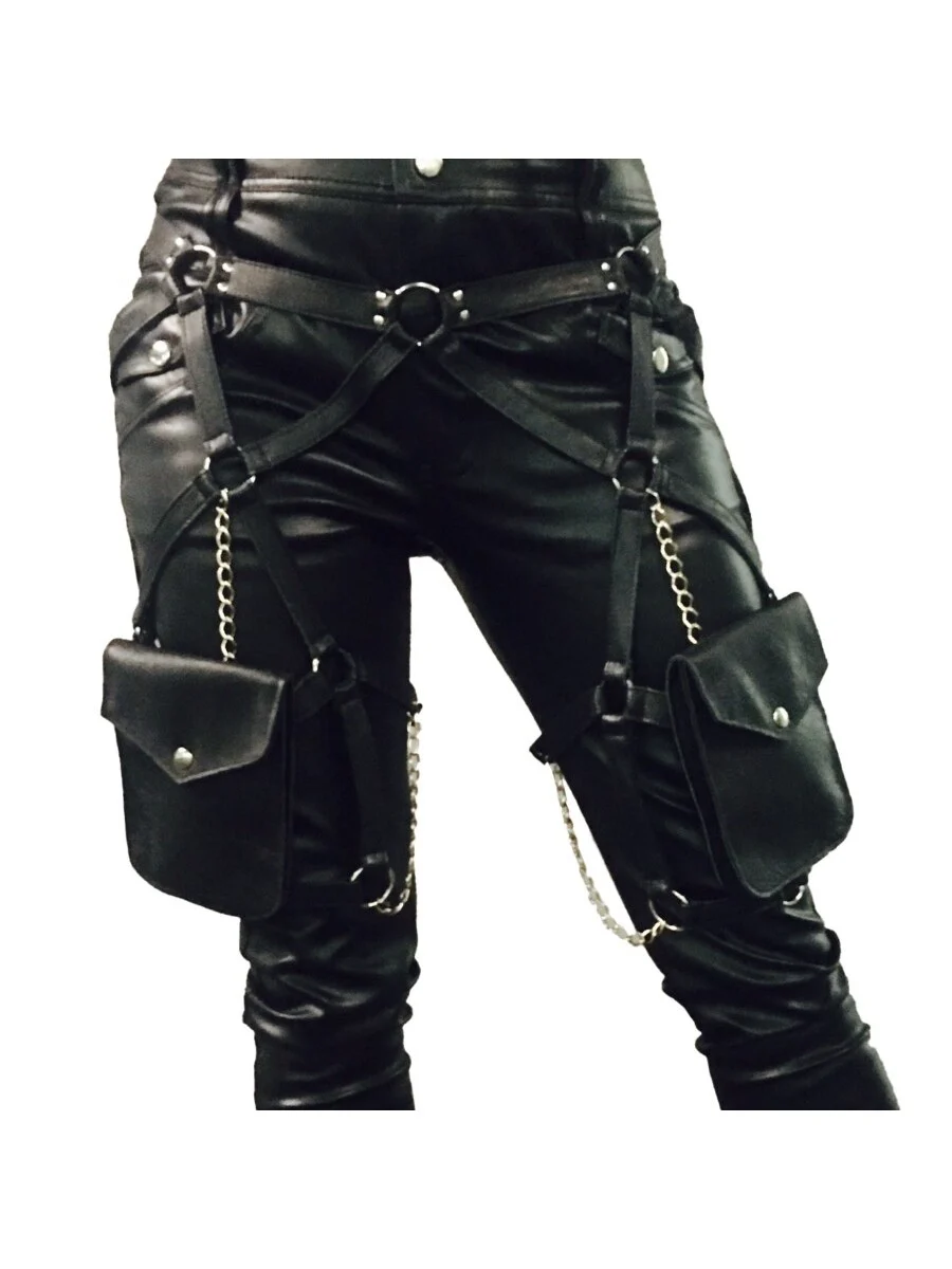 Tiramisu layered Italian leather statement belt with tiered chains – view 4