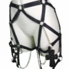 Alcatraz heavy Italian leather harness belt with buttoned waist and leg straps