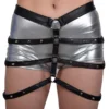Amazon commanding Italian leather warrior belt with bold chainwork