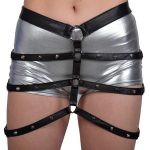 Amazon commanding Italian leather warrior belt with bold chainwork