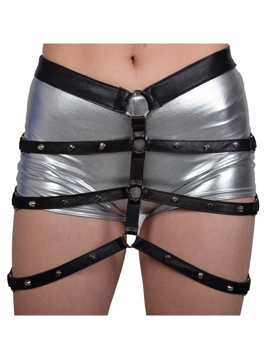 Amazon commanding Italian leather warrior belt with bold chainwork – view 2