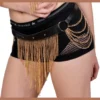 Apple Pie low-slung Italian leather hip belt with chain details