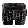 Gaga Glam Italian leather statement belt with dense polished chains