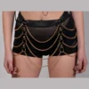 Paradise sculpted Italian leather festival belt with cascading chains