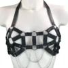 Eva handmade Italian leather chain bra with adjustable neck and back straps
