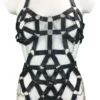 Coachella handmade Italian leather festival dress with chain strands