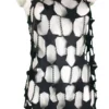 Star Italian leather halter dress with rippling chain streams