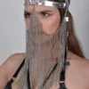 Gaga leather masquerade ball mask with chain drops at the temples, second edition