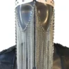 Gaga gothic black leather face mask with chain edging, fourth edition
