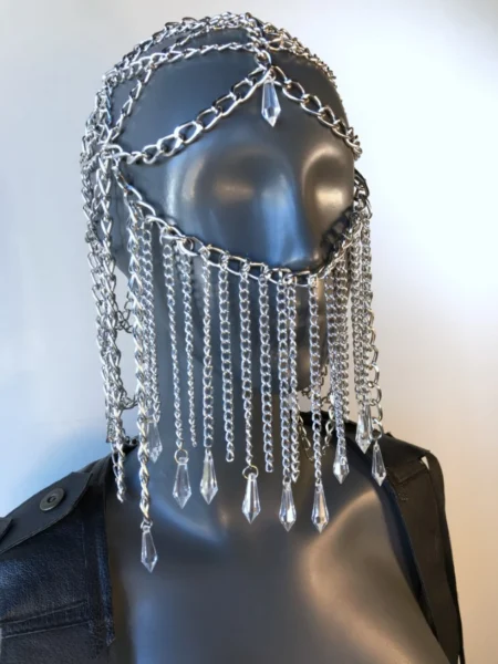 Scheherazade cascading chain face jewelry mask, second edition – view 2