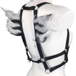 Angel handmade Italian leather shoulder harness with wing-like chain sweep across the back