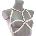 Skelet handmade Italian leather body harness with graphic bone-line straps – view 4