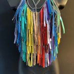 Scheherazade handmade leather fringe top with tiered chains