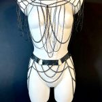 Original Gotique handmade leather and chain two-piece gothic set