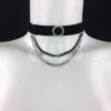 Migon slender handmade leather choker necklace with subtle chain
