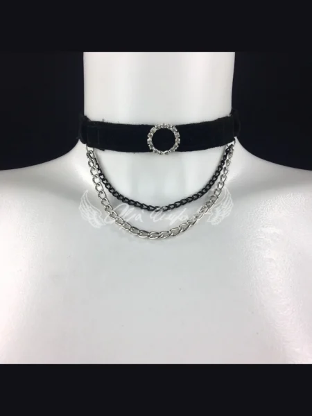 Migon slender handmade leather choker necklace with subtle chain