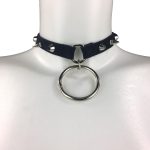 Anime handmade leather necklace with short graphic chain drop