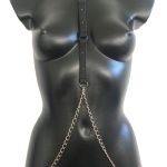 Cool handmade leather necklace with understated chain drip