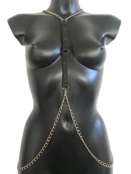Cool handmade leather necklace with understated chain drip