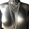 Hiroshima handmade leather necklace with radiating chain burst