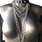 Hiroshima handmade leather necklace with radiating chain burst