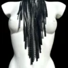 Black Edition Niagara handmade leather necklace with cascading black chains
