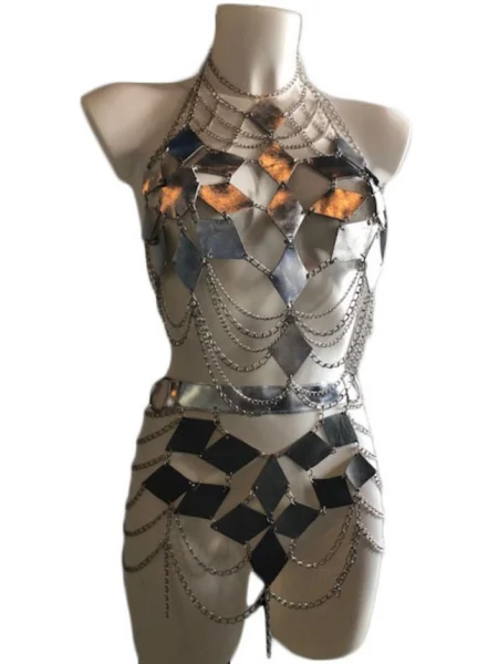Farfalla butterfly-inspired leather and chain festival set, second edition