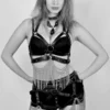 Gaga leather and chain harness set with buttoned adjustable panels, second edition