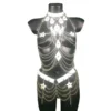 Paris handmade Italian leather and chain two-piece body jewelry set