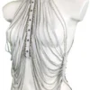 Hong Kong handmade leather festival top with dense collar chains