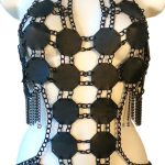 Oktan handmade leather chain top with interlocking segments