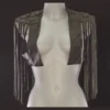 Tsunami layered Italian leather waistcoat with chains for Burning Man