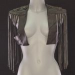 Tsunami layered Italian leather waistcoat with chains for Burning Man