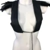 Heaven black Italian leather gothic waistcoat with delicate chainwork