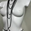 Kawasaki handmade Italian leather necklace with heavy chain detail
