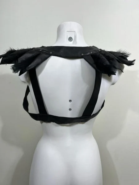 Colibri handmade Italian leather festival waistcoat with chain accents – view 2