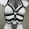 Gaga Chain handmade leather body harness draped with rows of chains