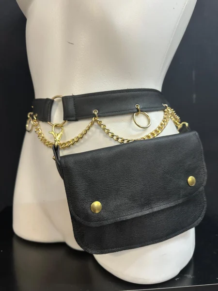 Sing Sing Italian leather belt bag with compact hip pouch
