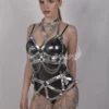 Original Gaga adjustable leather and chain two-piece stage set