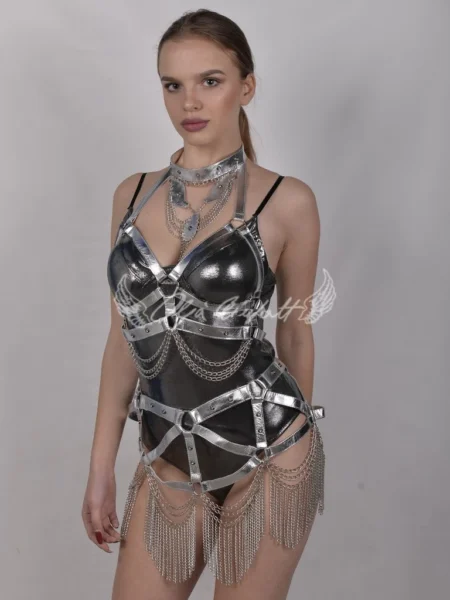 Original Gaga adjustable leather and chain two-piece stage set
