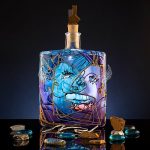The Kiss hand painted glass bottle with intimate romantic motif