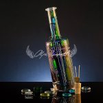 Emerald Edition handmade glass bottle in deep shifting green tones