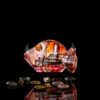 Orata small glass fish in warm ember tones, hand painted Ember Edition