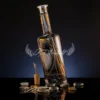 Koi Edition painted glass bottle with hand painted koi motif in motion