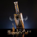 Koi Edition painted glass bottle with hand painted koi motif in motion