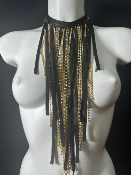 NECKLACE NIAGARA Black & Gold