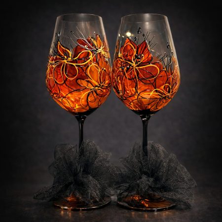 EMBER NOCTURNE - Wine Glasses for Two (Set of 2)